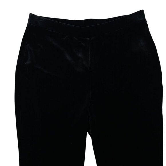 Chicos Velvet Pull On Pants Womens Size 1 US 8 Stretch Mid Rise Ankle Black - Picture 9 of 16
